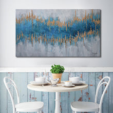 Handmade Oil Painting of an Abstract Drawing on Stretched Canvas