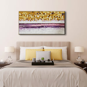 Huge Framed Abstract Handmade Oil Painting on Stretched Canvas