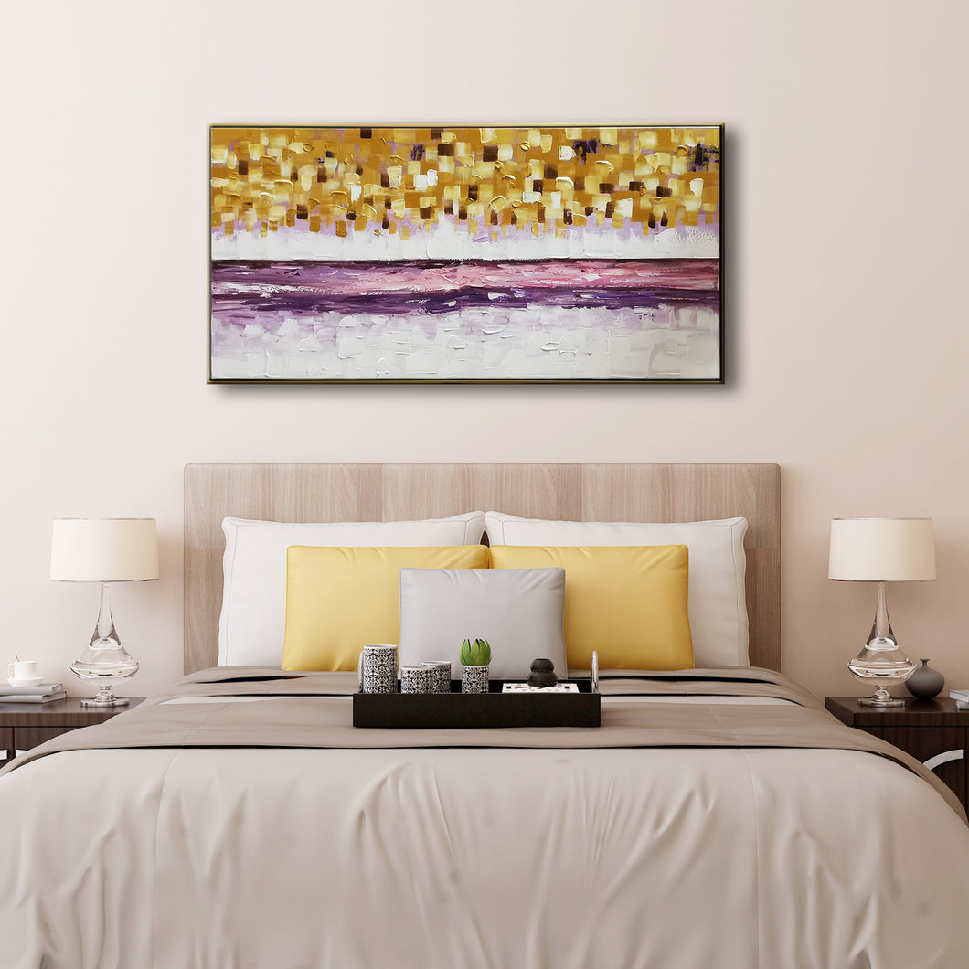Huge Framed Abstract Handmade Oil Painting on Stretched Canvas