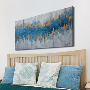 Handmade Oil Painting of an Abstract Drawing on Stretched Canvas