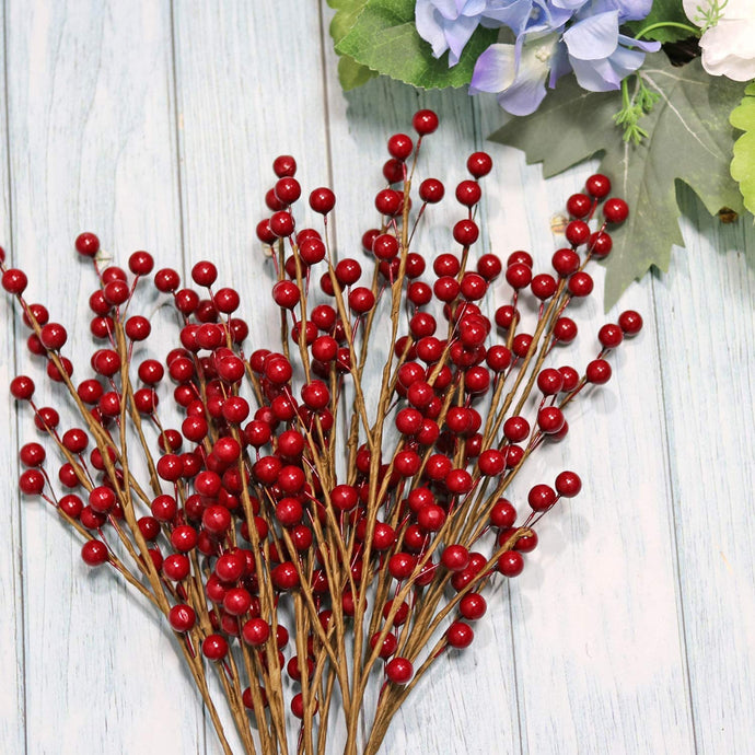 Flowers Artificial Berries Stems Berry Branches Multi Colors for Home Decor in Multi Colors