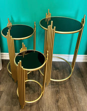 side table nesting tables gold
