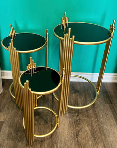 side table nesting tables gold