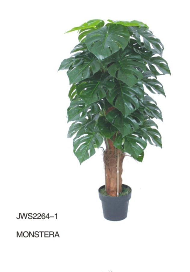 4.5' feet Monstera Tree Artificial Indoors Outdoors Monstera Leaves Plant Home Decor Trees Backyard Terrace Plant 55