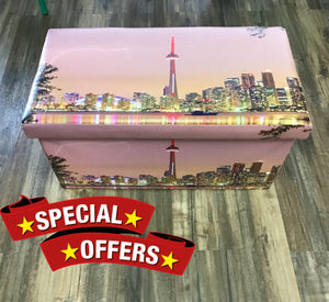 Premium PU Leather Large Ottoman with Storage