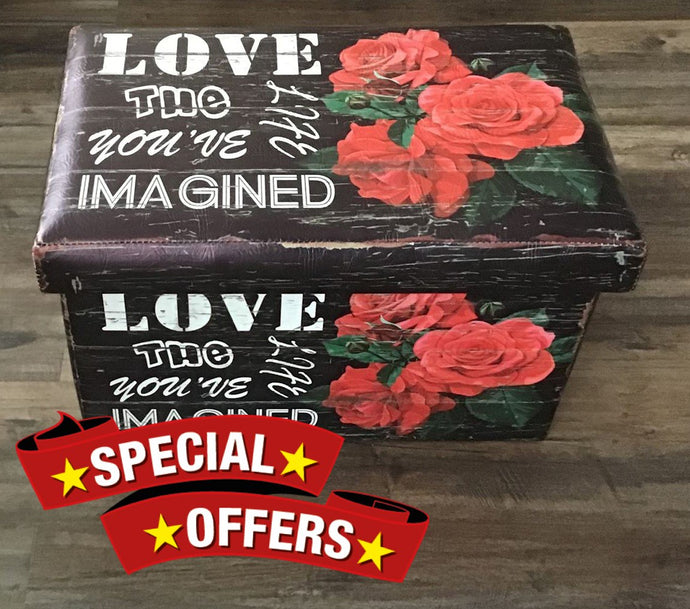 Premium PU Leather Medium Ottoman with Storage