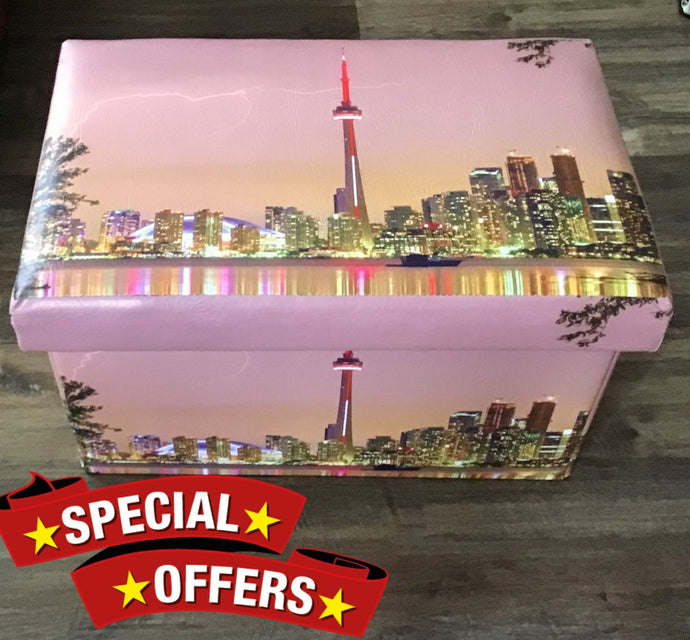 Premium PU Leather Medium Ottoman with Storage
