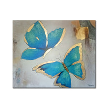 Handmade Oil Painting on Canvas of Blue Butterflies