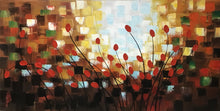 Huge Handmade Oil Painting of Red Flowers on Stretched Canvas