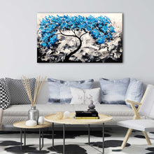 Premium Quality 100% Handmade Oil Painting on Canvas of Blue  Tree