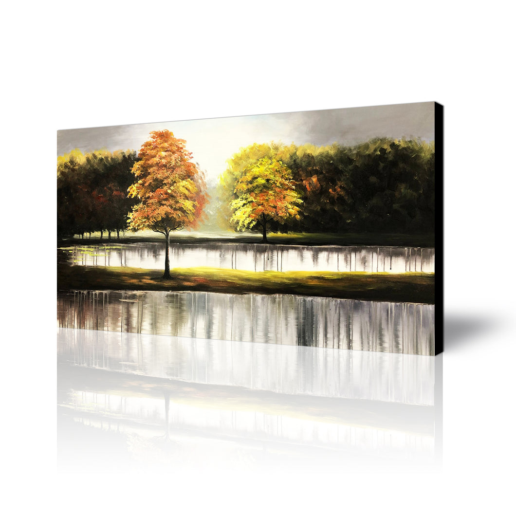 Huge Handmade Oil Painting of Landscape  on Stretched Canvas