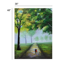 Huge Handmade Oil Painting of Love Atmosphere in Green Landscape on Stretched Canvas