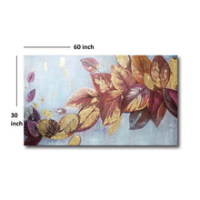 Handmade Oil Painting of Autumn Leaves on Stretched Canvas