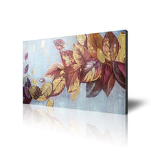 Handmade Oil Painting of Autumn Leaves on Stretched Canvas