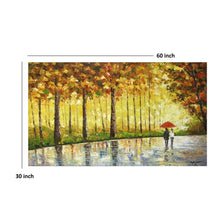 Handmade Oil Painting of Rainy Landscape on Stretched Canvas