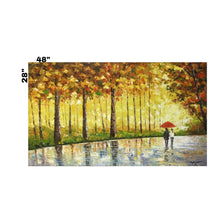 Handmade Oil Painting of Rainy Landscape on Stretched Canvas