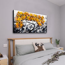Handmade Oil Painting on Canvas of Golden Yellow Tree