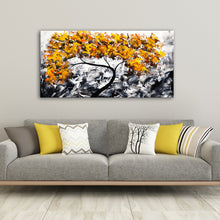 Huge Premium Quality 100% Handmade Oil Painting on Canvas of Golden Yellow Tree
