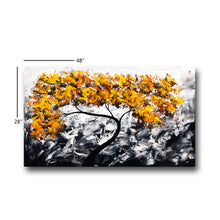 Handmade Oil Painting on Canvas of Golden Yellow Tree