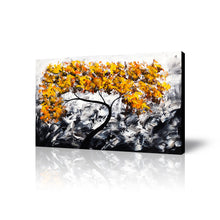 Huge Premium Quality 100% Handmade Oil Painting on Canvas of Golden Yellow Tree