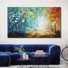 Huge Handmade Oil Painting of Large Landscape View on Stretched Canvas
