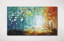 Huge Handmade Oil Painting of Large Landscape View on Stretched Canvas