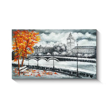 Handmade Oil Painting of Romantic Landscape on Stretched Canvas