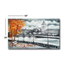 Huge Handmade Oil Painting of Romantic Landscape on Stretched Canvas