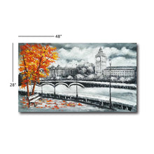 Handmade Oil Painting of Romantic Landscape on Stretched Canvas