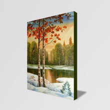 Handmade Oil Painting of Landscape Trees with 3D view on Canvas