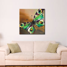 Handmade Oil Painting on Stretched Canvas of a Butterfly