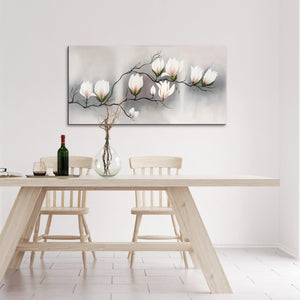 Handmade Oil Painting in Flower on Stretched Canvas