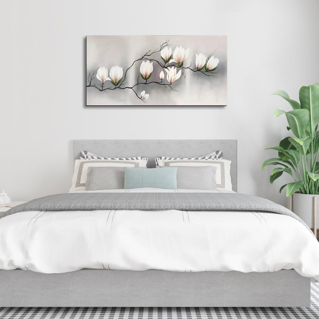 Handmade Oil Painting in Flower on Stretched Canvas