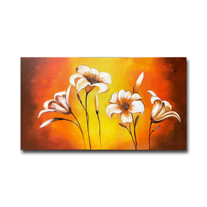 Handmade Oil Painting in Flower on Stretched Canvas