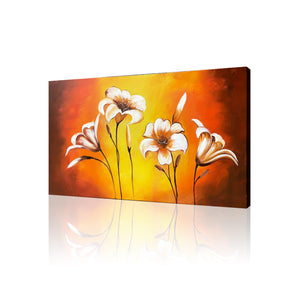 Handmade Oil Painting in Flower on Stretched Canvas