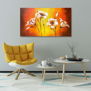 Handmade Oil Painting in Flower on Stretched Canvas