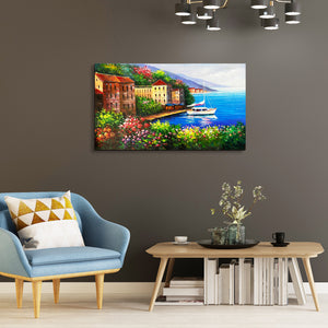 Handmade Oil Painting of Venice City on Stretched Canvas