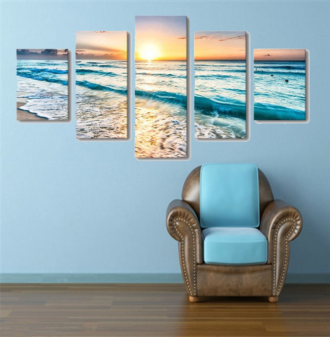 High Quality Art Print on Stretched Canvas of Sea View in Group - Wholesale