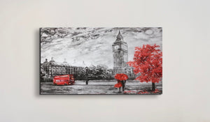 High Quality Art Print on Stretched Canvas of London Streets