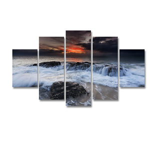 High Quality Art Print  of Sea View on Stretched Canvas in Group
