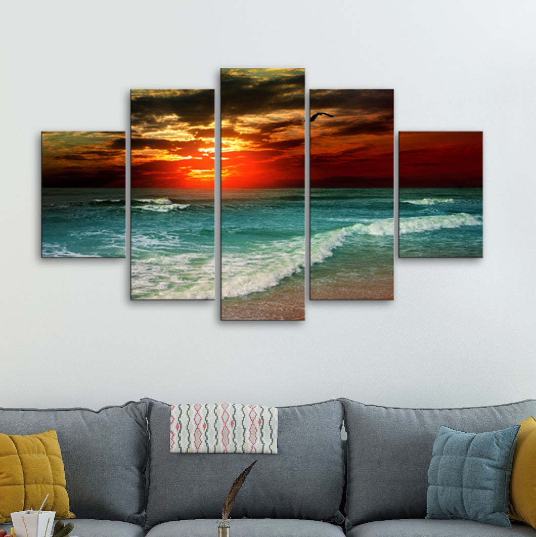 High Quality Art Print  of Sea View on Stretched Canvas in Group