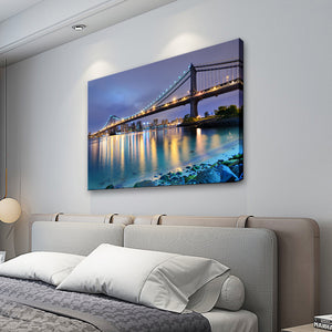 High Quality Art Print  of Bridge Skyline View on Stretched Canvas