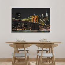 High Quality Art Print  of New York City Bridge Skyline View on Stretched Canvas