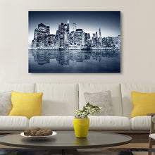 High Quality Art Print  of City Skyline View on Stretched Canvas