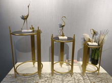 side table nesting tables gold