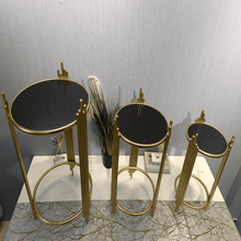 side table nesting tables gold