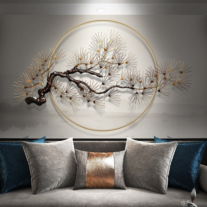 Wall Decor Modern Wall Art Tree Design Branch Unique Wall Hanging Golden Decor Stainless Steel Home Design Art Decor