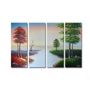 Handmade Oil Painting on Stretched Canvas of Landscape