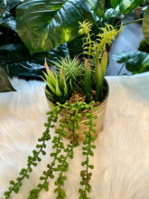 Flowers Artificial Plant Colored in a Gold Pot