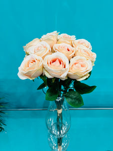 Flower Bunch Silk Roses in LIGHT PINK Colour with Stem